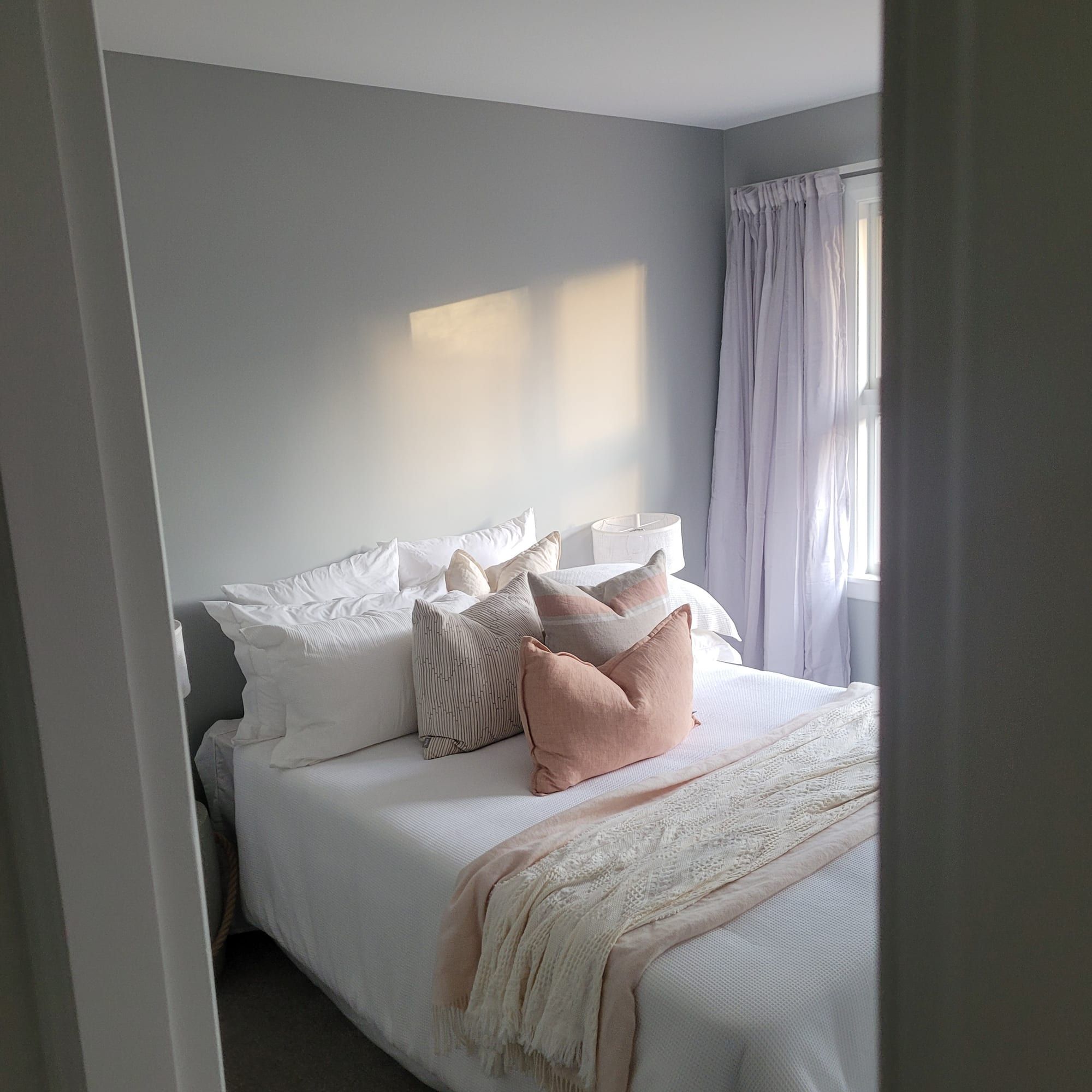 Bedroom repainted with a low-sheen finish